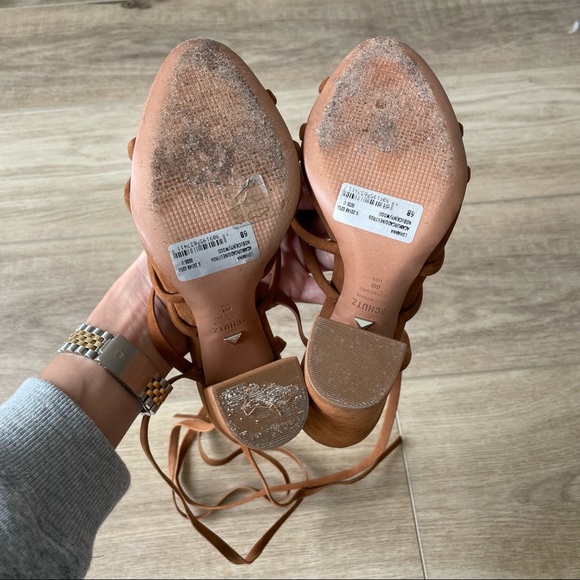 Schutz Lace Up Heel Sandals - Picture 2 of 4